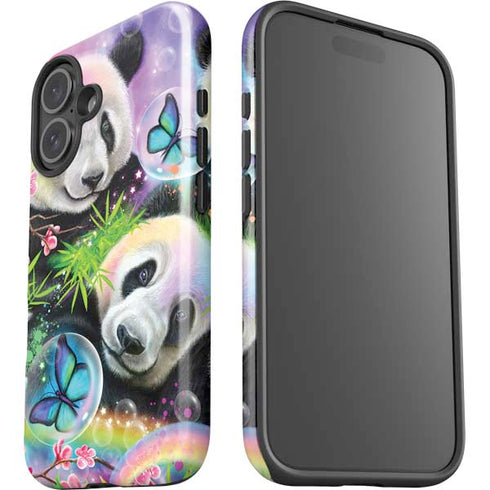Rainbow Pandas with Butterflies by Sheena Pike iPhone 16 Impact Case